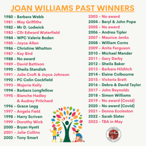 JOAN WILLIAMS PAST WINNERS
